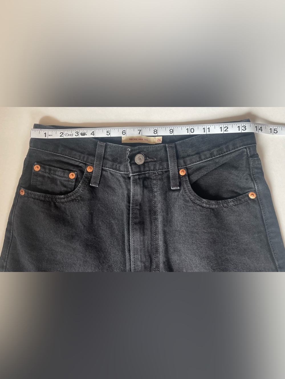 Levi's Women's Cotton Wide Leg High Rise Jeans Black Denim - Picture 7 of 10